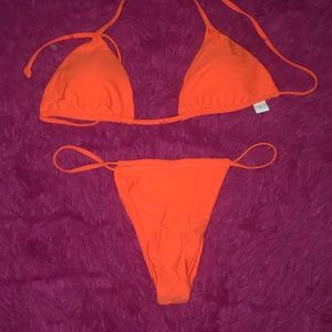 Orange thong bikini